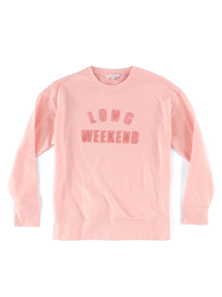 SHIRALEAH "LONG WEEKEND" SWEATSHIRT, ROSE