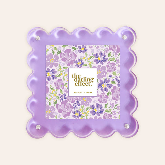 Square Scalloped Acrylic Frame-Purple - Bella Boutique