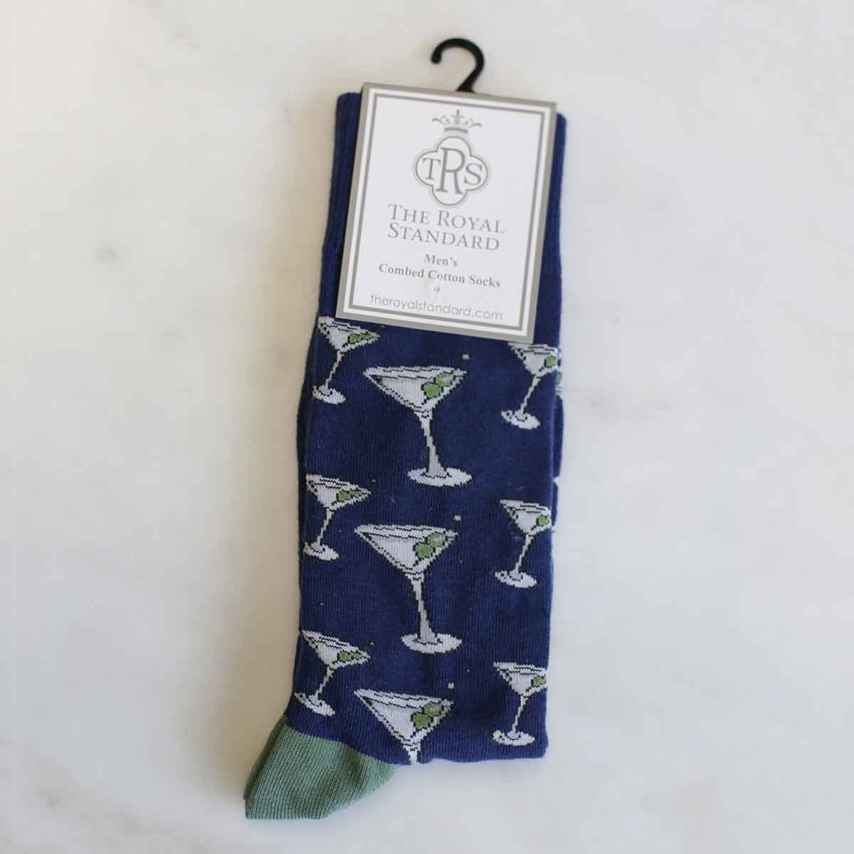 Men's Martini Socks Navy/Green One Size - Bella Boutique