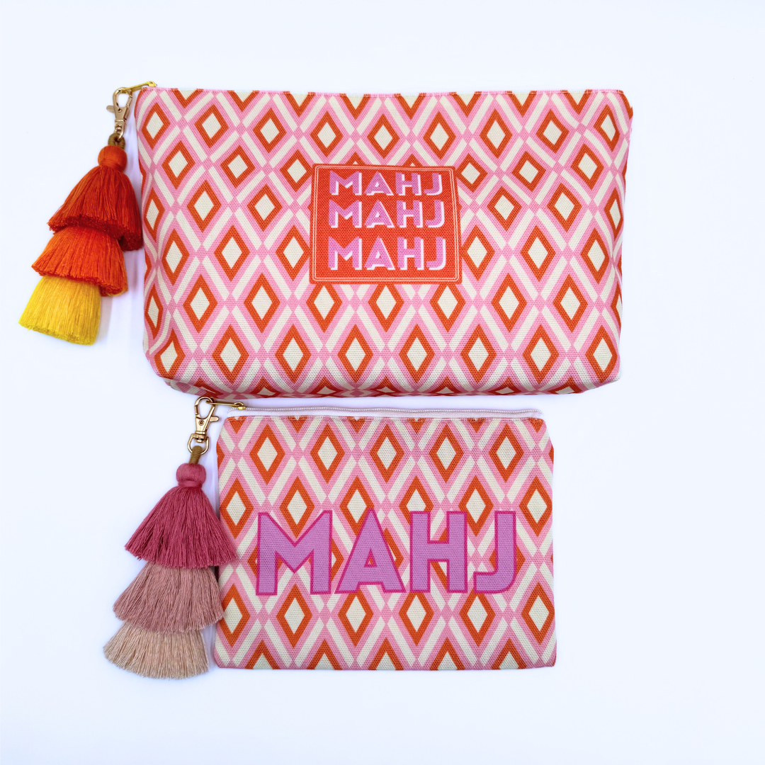 Mahjong Card & Accessory Bag | Fits Oversized League Cards & Mini 20mm Mahjong Tile Sets
