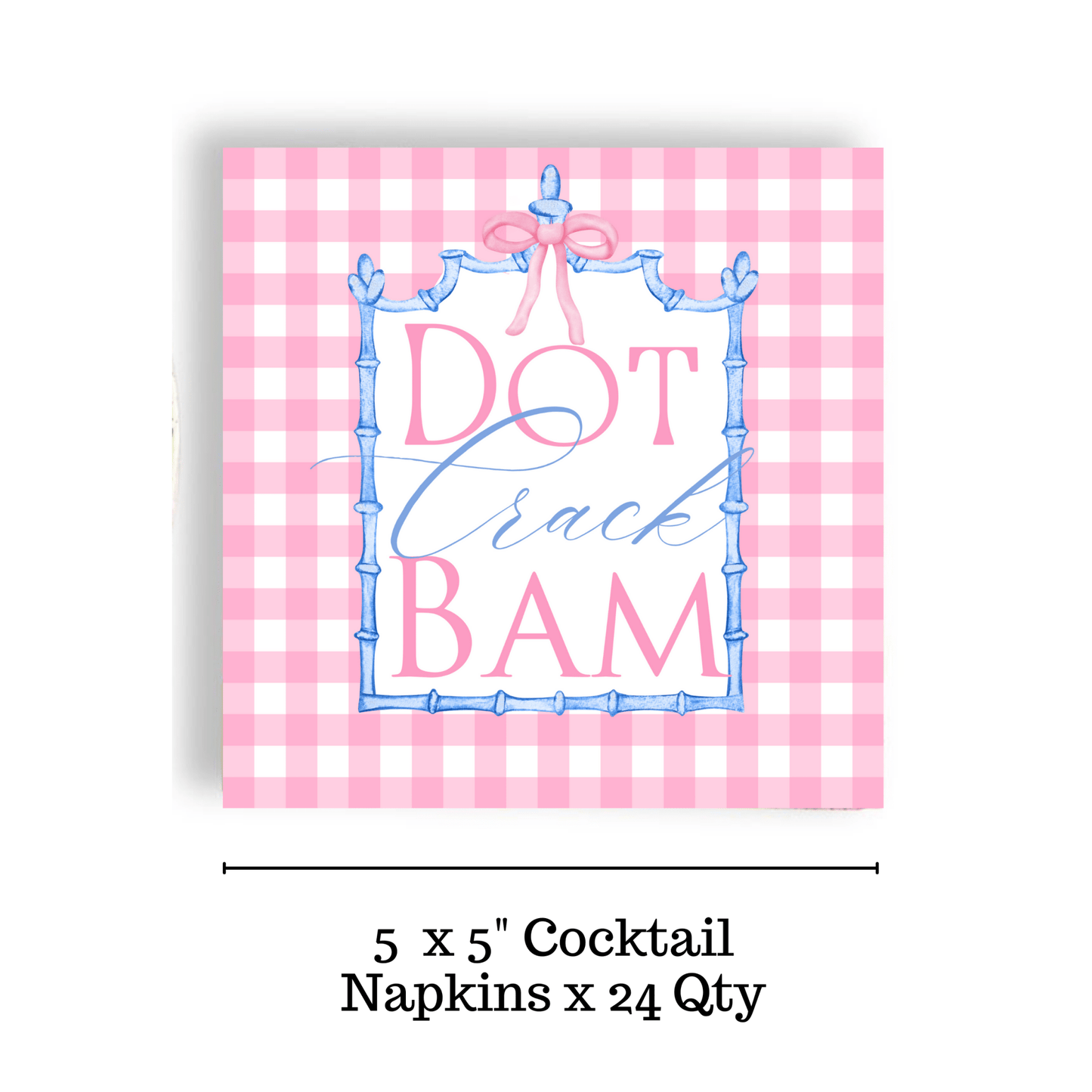 Mahjong Pink Plaid 24ct Cocktail Napkin Separates (3ply) - Bella Boutique