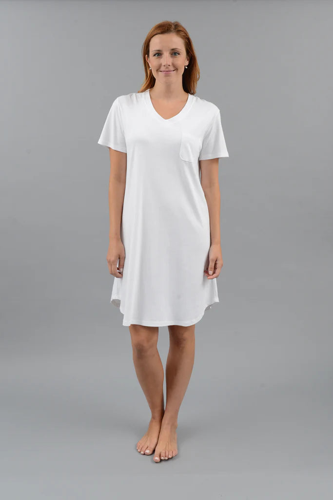 Short Sleeve V-Neck Nightshirt