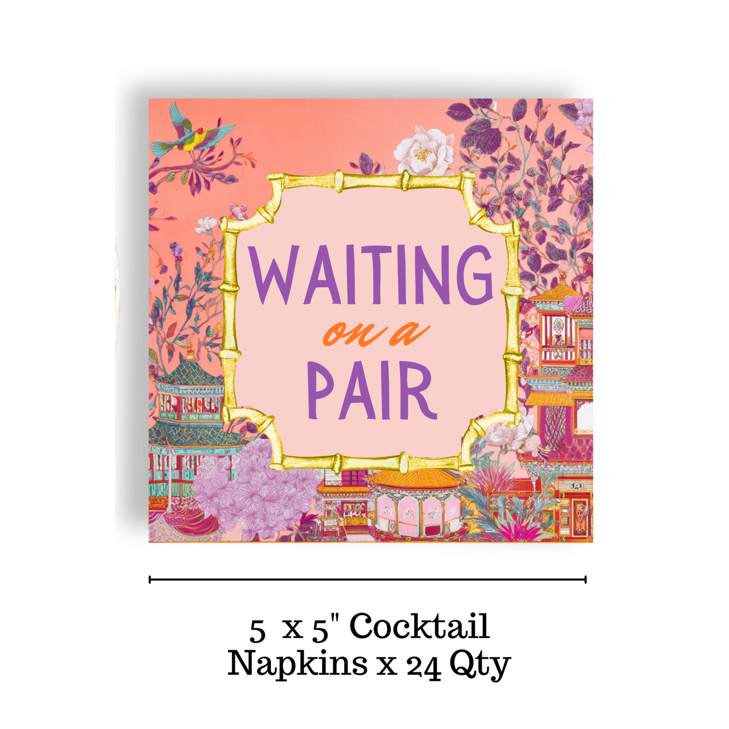 Mahjong "Waiting on a Pair" 24ct Cocktail Napkins (3 ply) - Bella Boutique