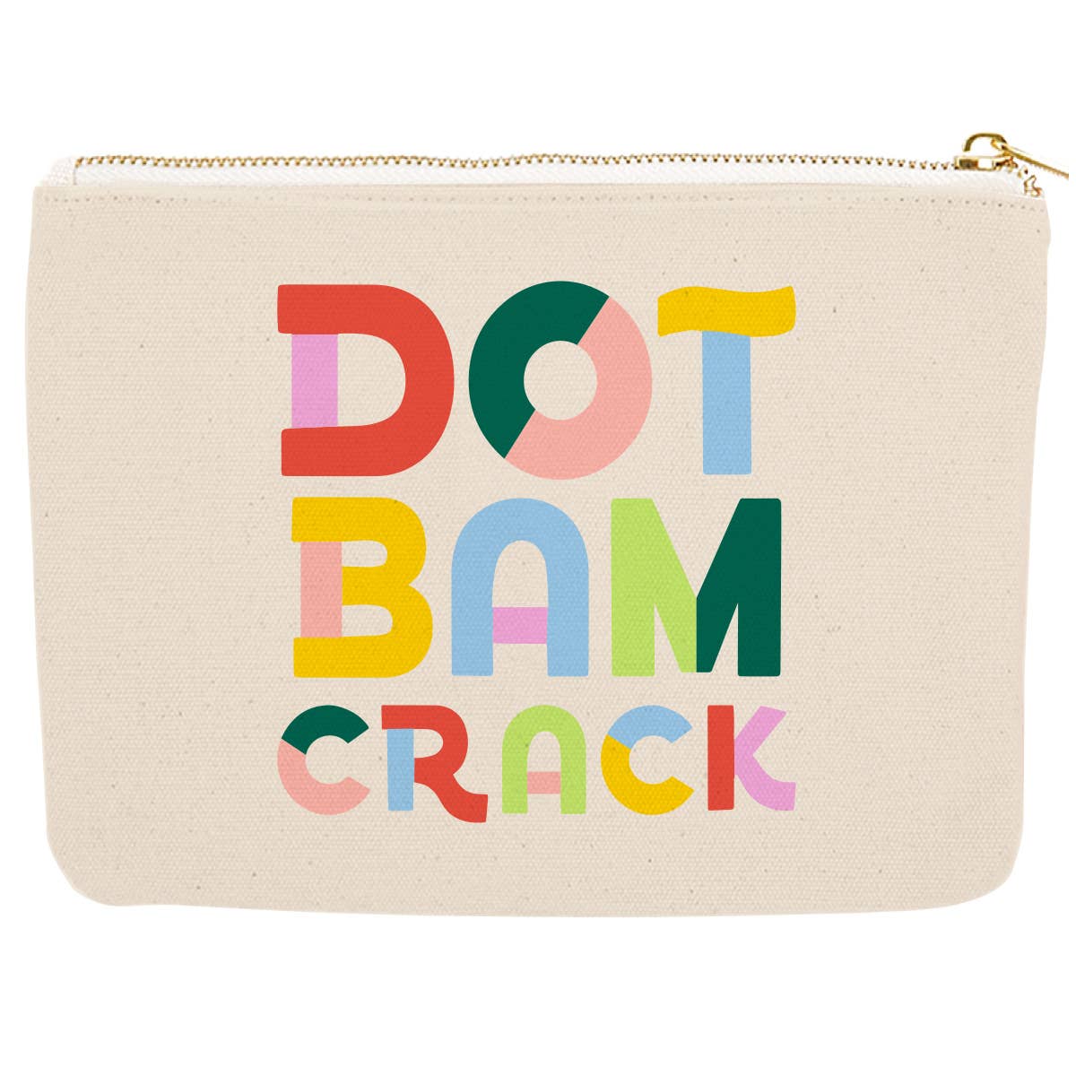 Mahjong Zipper Canvas Pouch | Dot Bam Crack - Bella Boutique