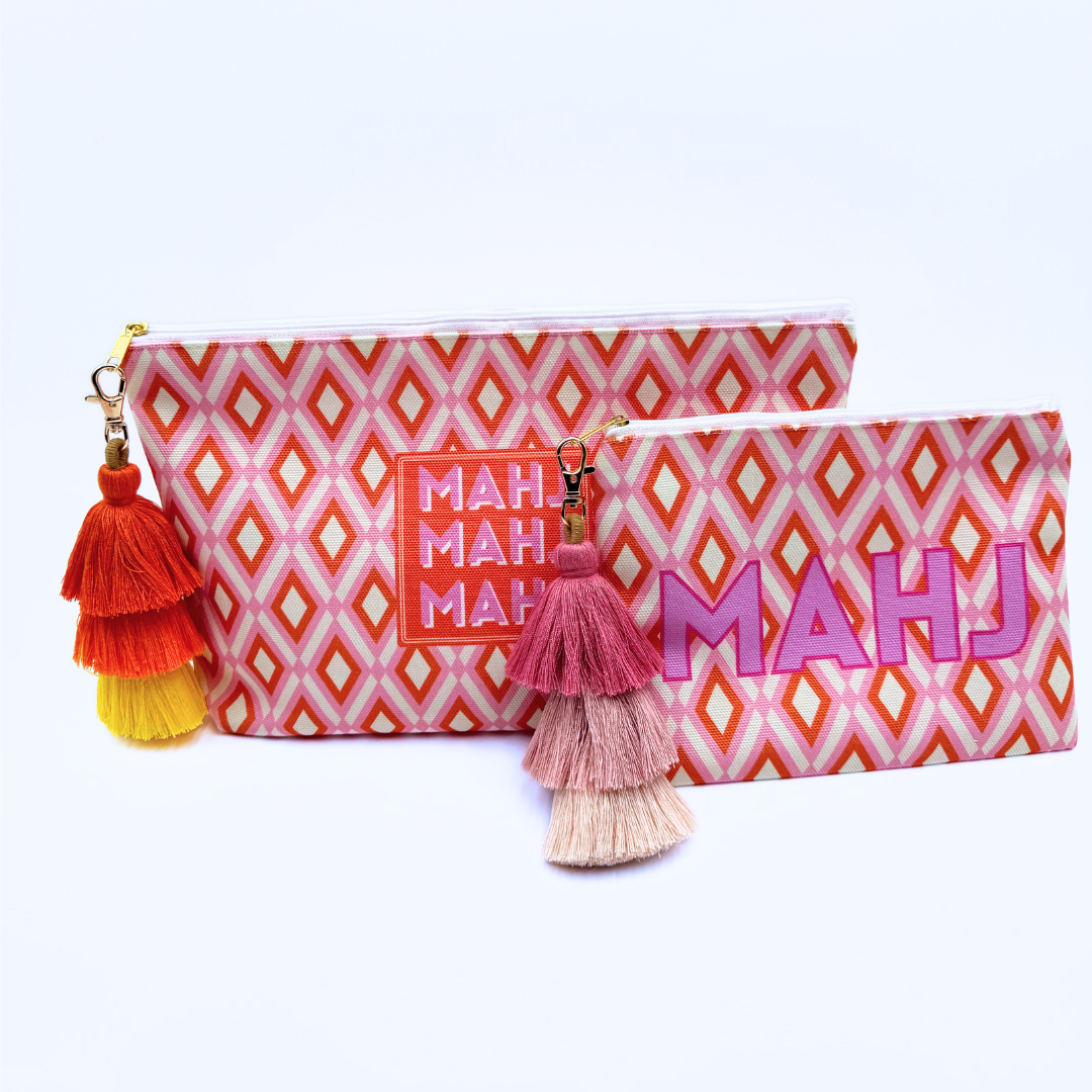 Mahjong Card & Accessory Bag | Fits Oversized League Cards & Mini 20mm Mahjong Tile Sets