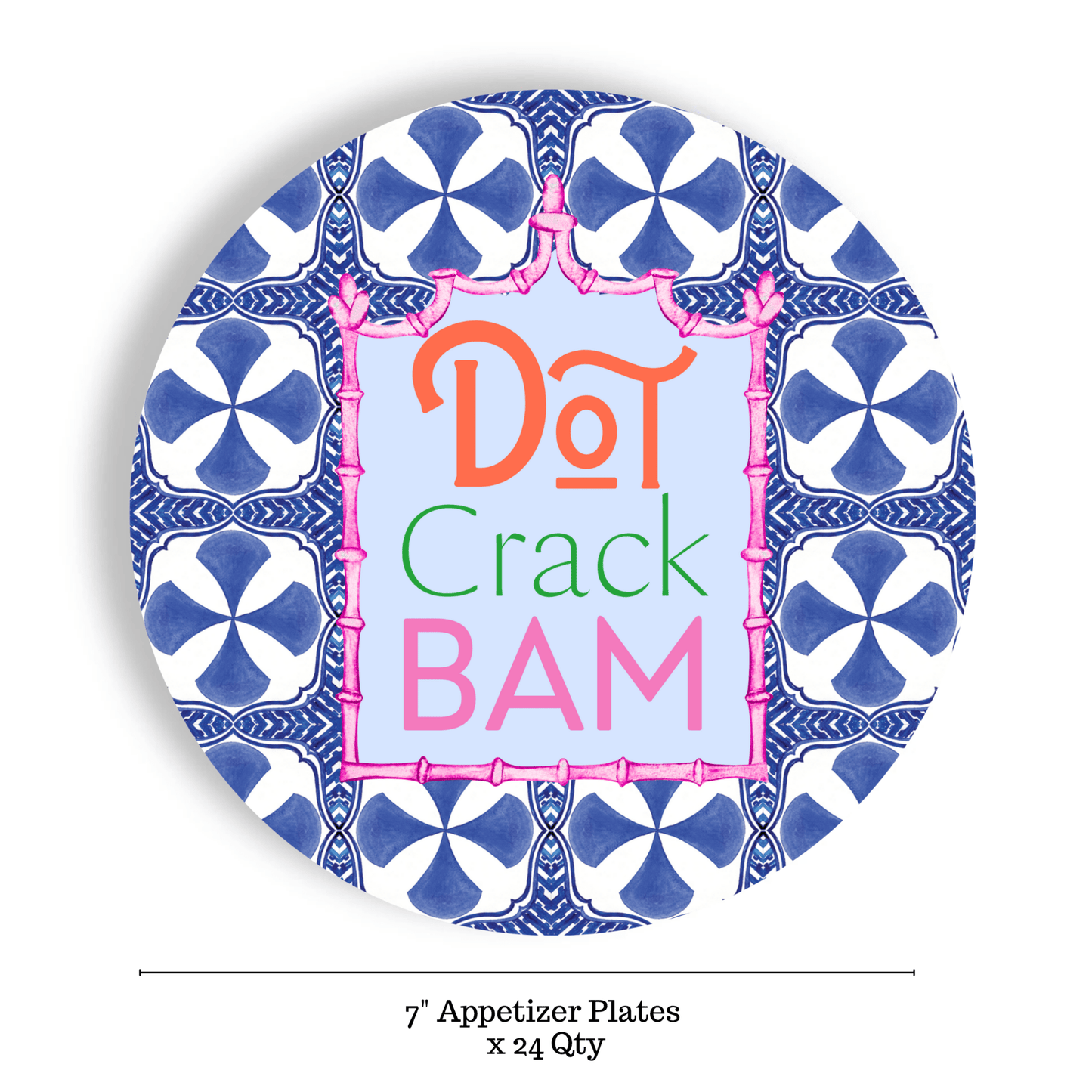 Mahjong Blue Tiles 24ct 7" Paper Plates– Appetizer/Dessert - Bella Boutique