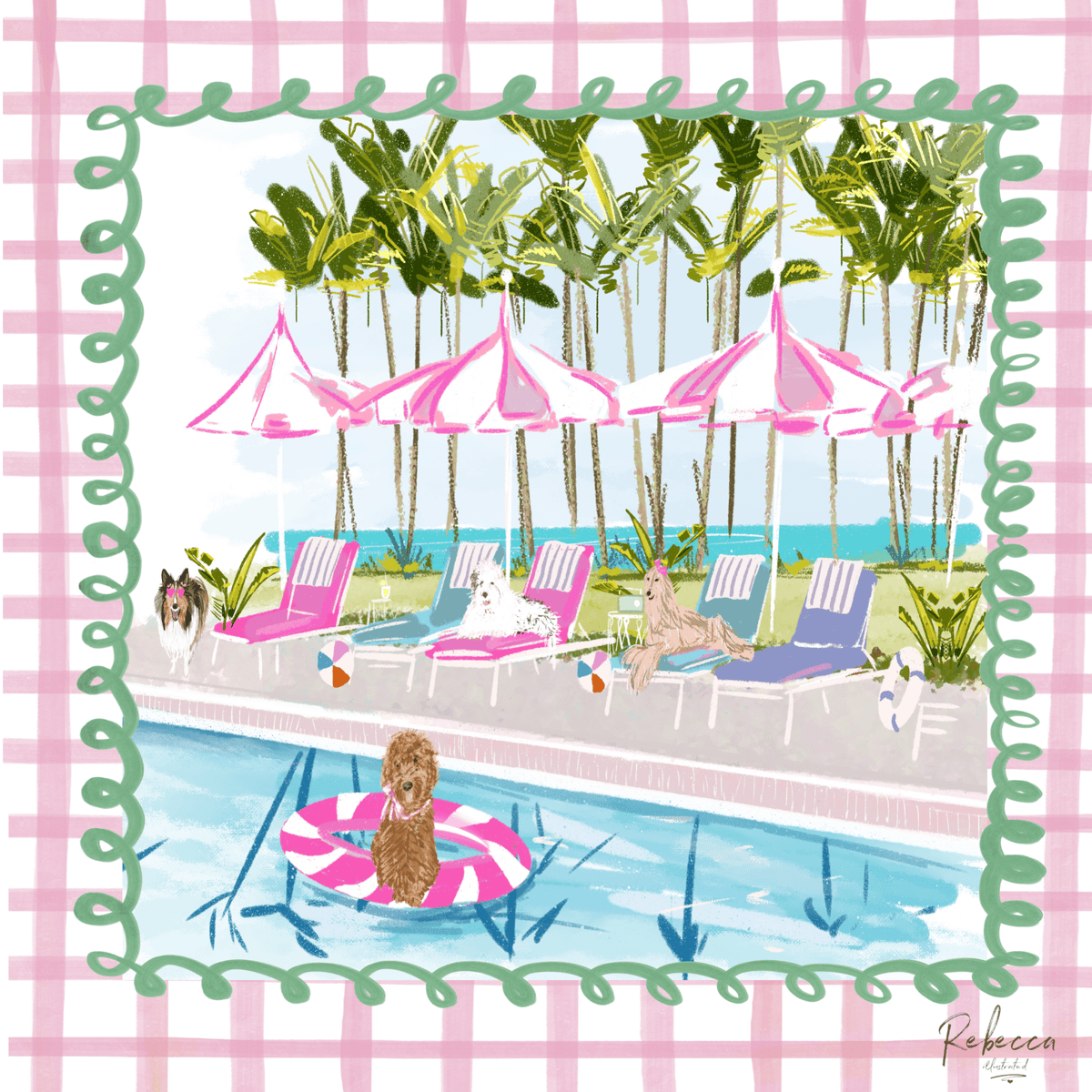 POOL PAWTY-MAHJONG MAT - Bella Boutique