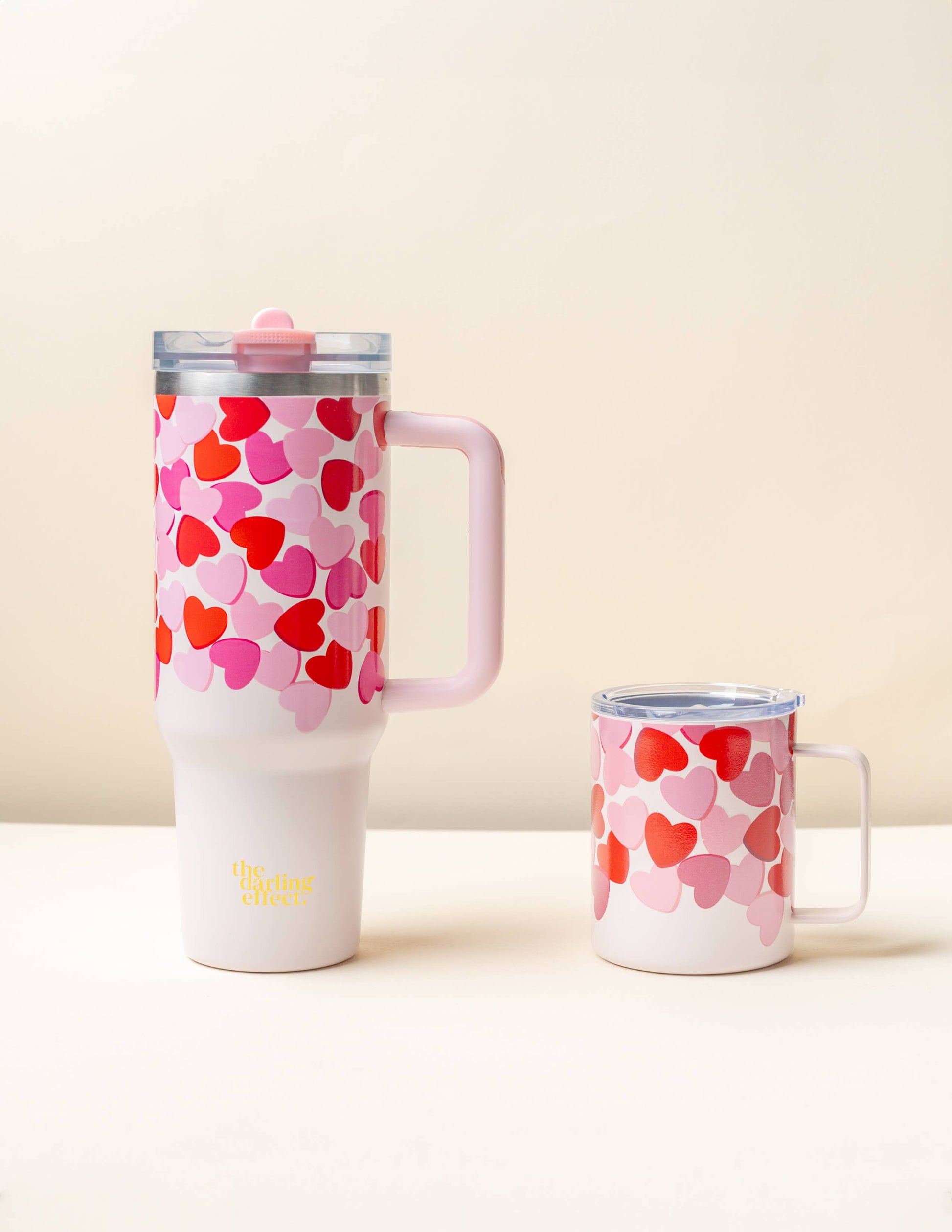 14 oz Insulated Mug-Blushing Hearts - Bella Boutique