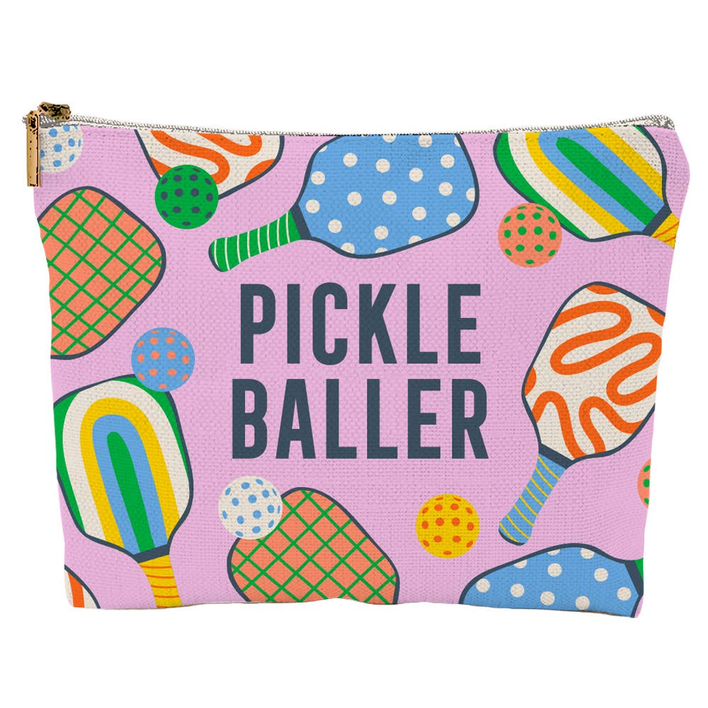 Pickle Ball Zipper Canvas Pouch | Pickle Baller - Bella Boutique