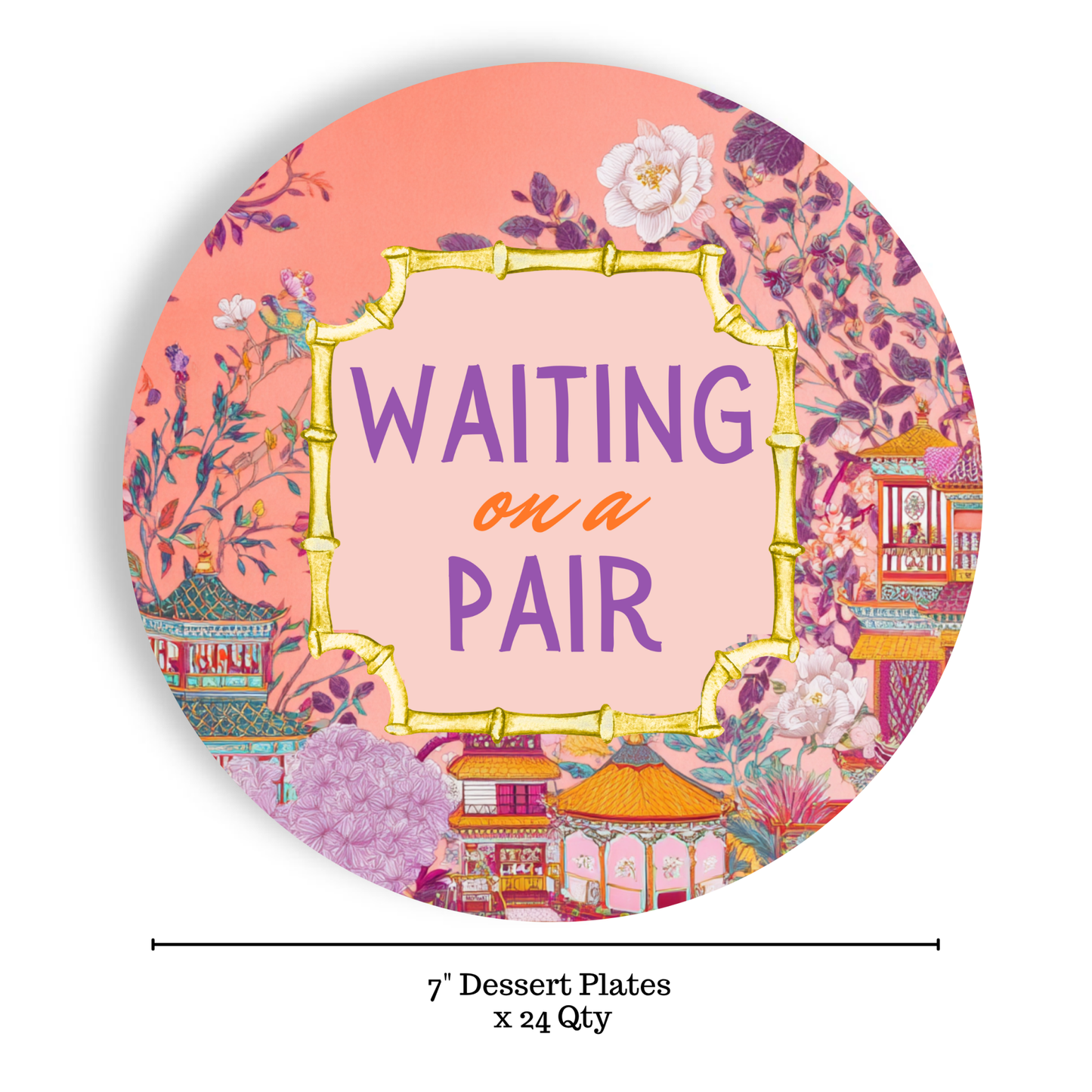 Mahjong Appetizer Plates “Waiting on a Pair” 7" Paper Plates - Bella Boutique