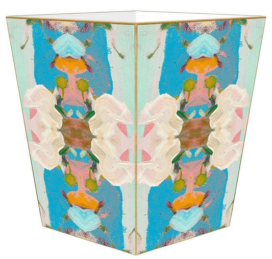 WB529LP-Laura Park Monets Garden Blue Wastepaper Basket - Bella Boutique