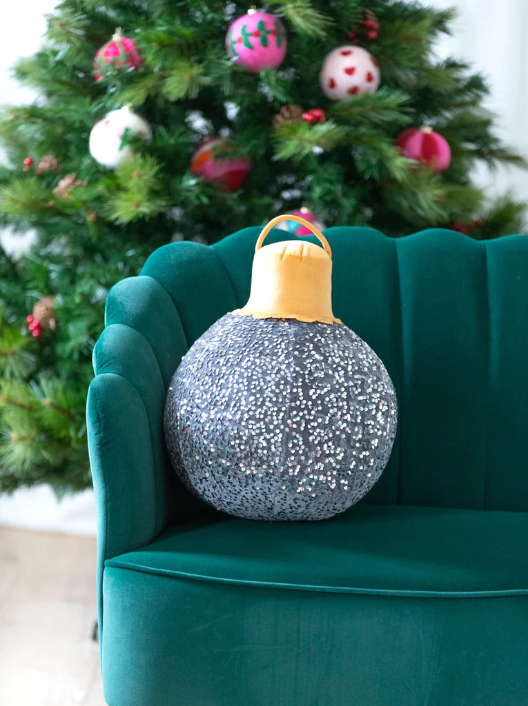 Sequin Merry Bauble Ball Pillow