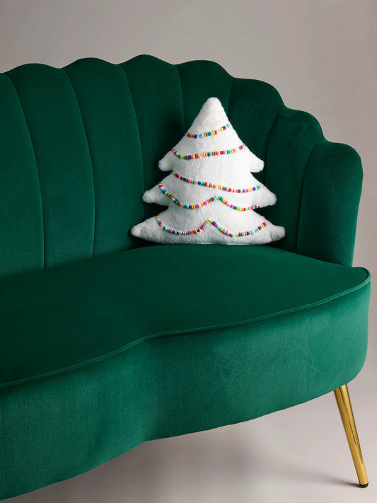 Ivory Tree Beaded Pillow - Bella Boutique