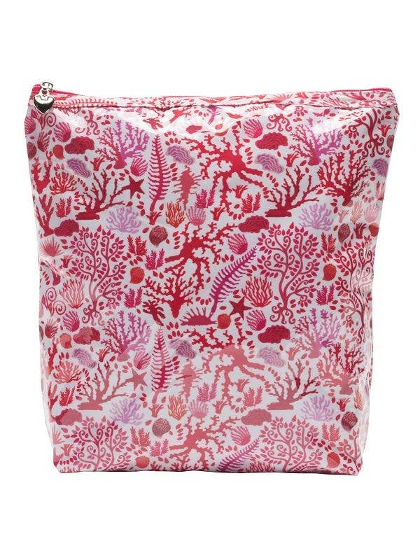 Cosmetic Bag (Large) - Seashells (Coral) - Bella Boutique