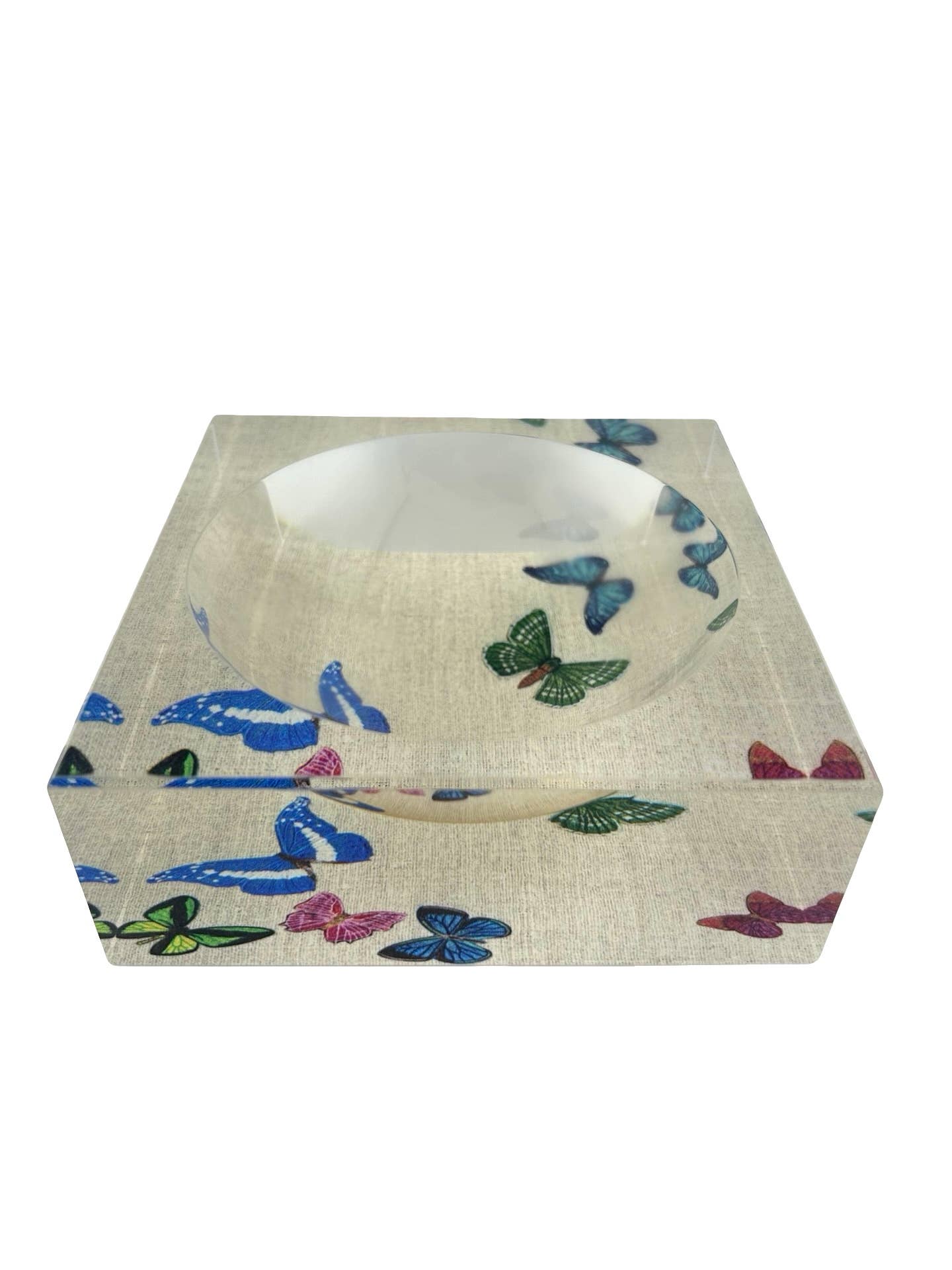 Petit Acrylic Bowl, Natural Butterfly - Bella Boutique