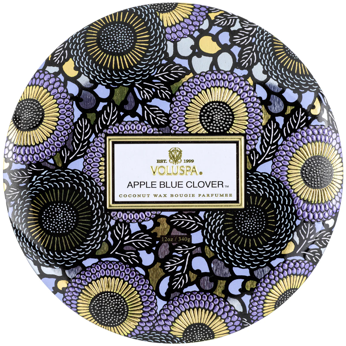 Voluspa Apple Blue Clover 3 Wick Pedestal Candle
