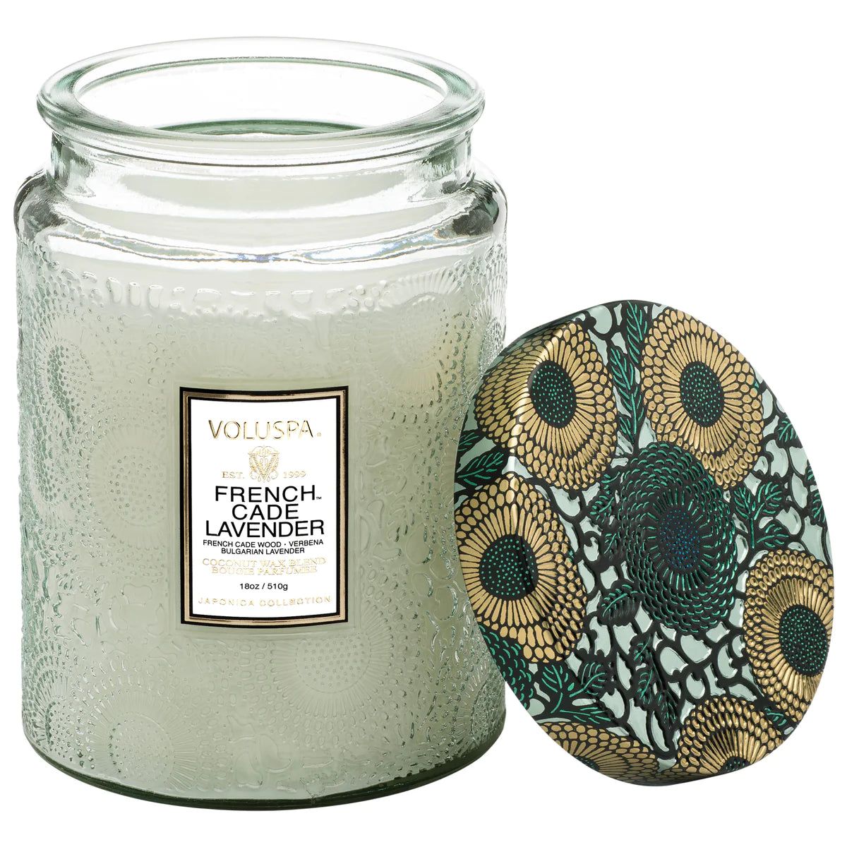 Voluspa Apple Blue Clover Large Glass Jar Candle