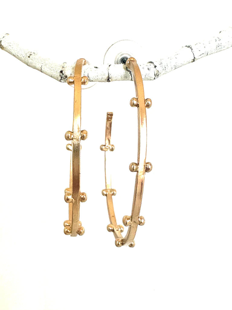 Ball Studded Hoops - Bella Boutique