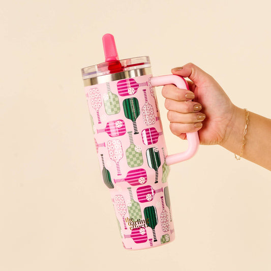 40 oz Lifestyle Flip Straw Tumbler-Pickleball Party - Bella Boutique