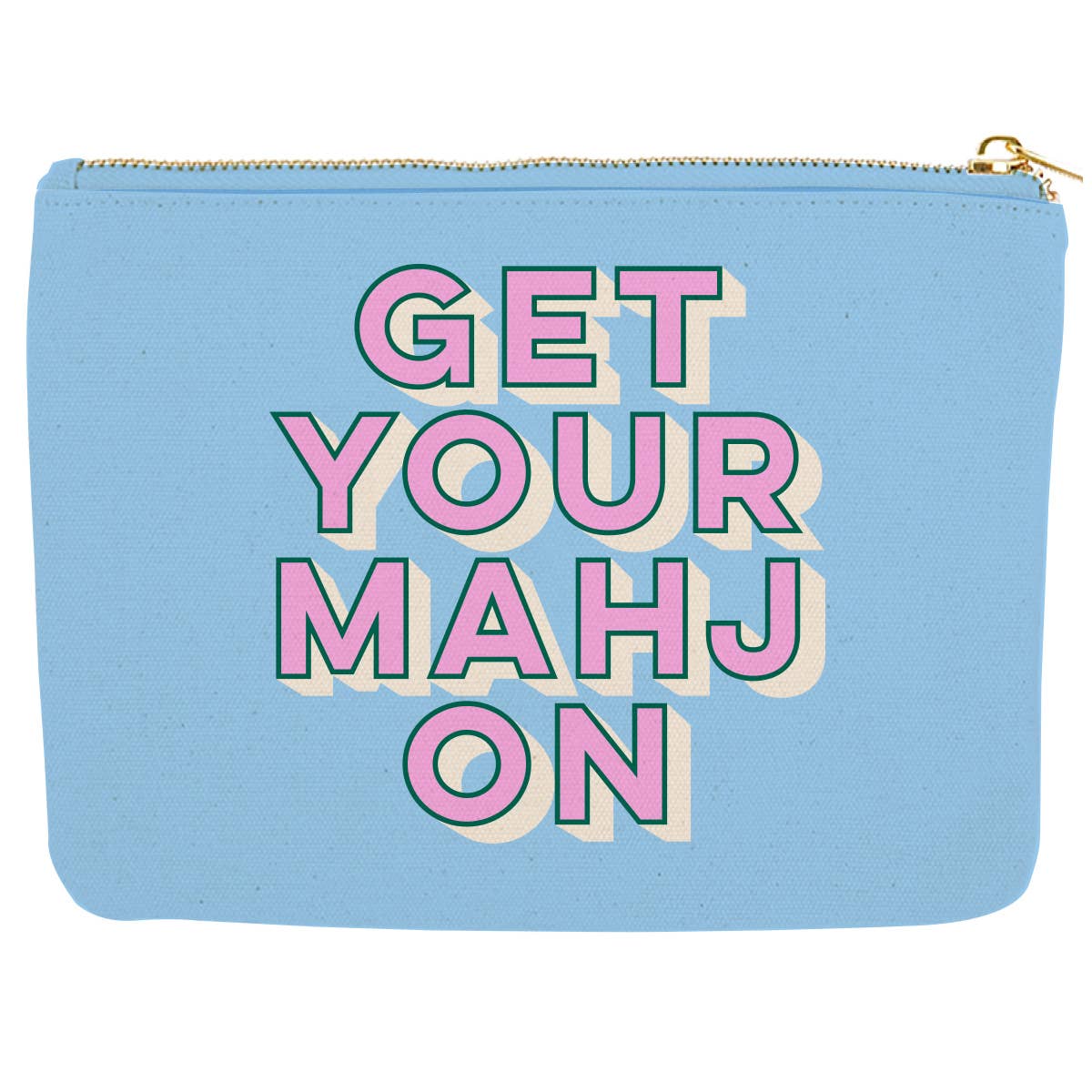 Mahjong Zipper Canvas Pouch | Get Your Mahj On - Bella Boutique