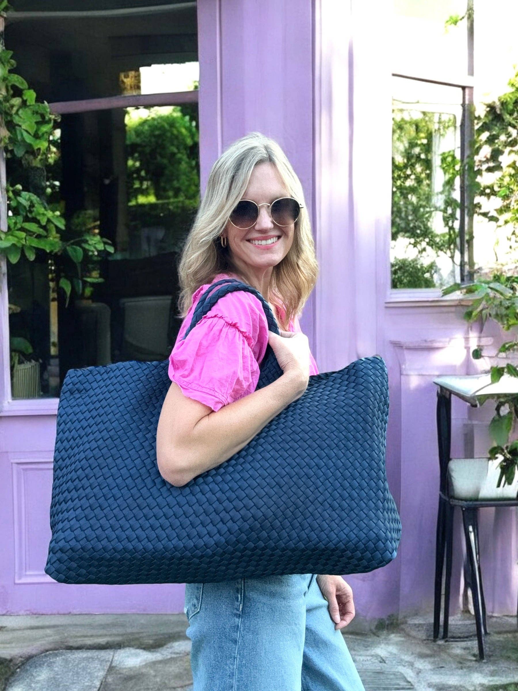 Woven Mahjong Carryall - Bella Boutique