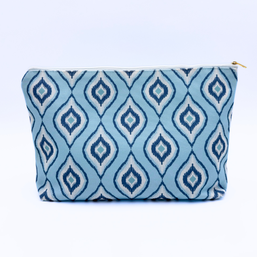 Mahjong Tile & Accessory Bag| Blue Navy Crack Bam Dot