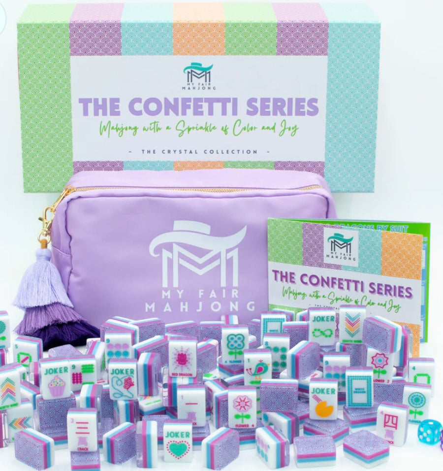 Crystal Confetti Purple My Fair Mahjong Tiles