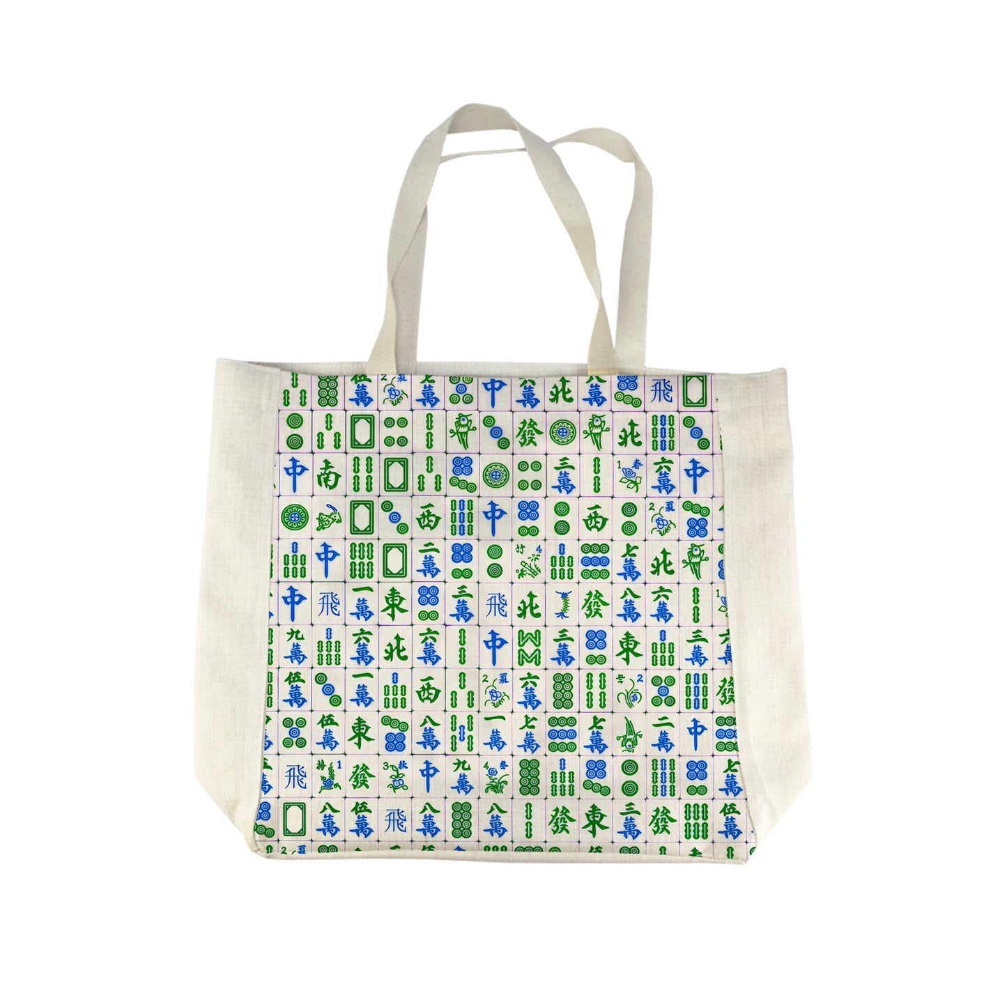 TO6661-Blue and Green Mahjong Tote Bag - Bella Boutique