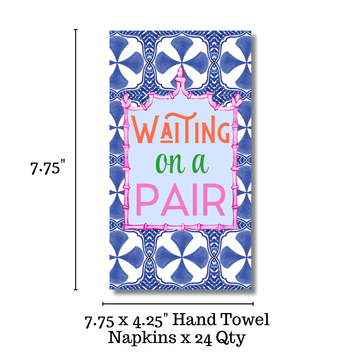 Mahjong Blue Tile "Waiting on a Pair" 24ct Guest Napkins - Bella Boutique