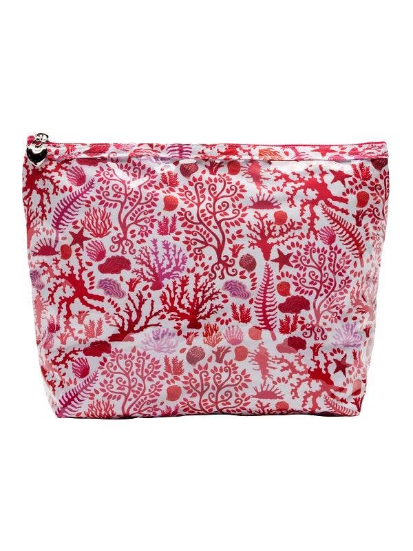 Cosmetic Bag (Medium) - Seashells (Coral) - Bella Boutique