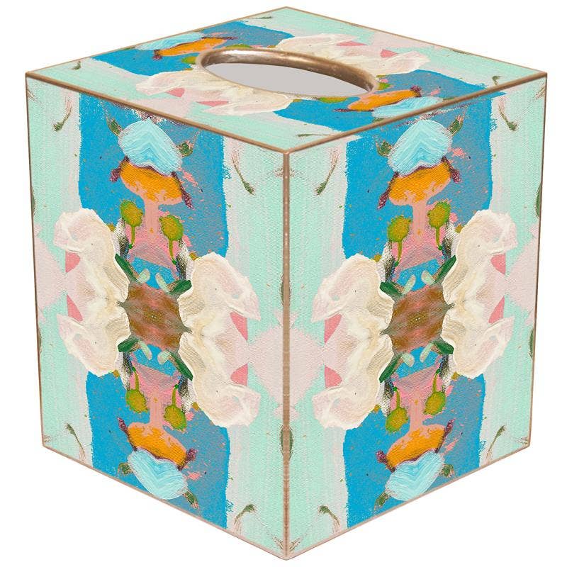 Monets Garden Blue by Laura-Park Tissue Box Cover
