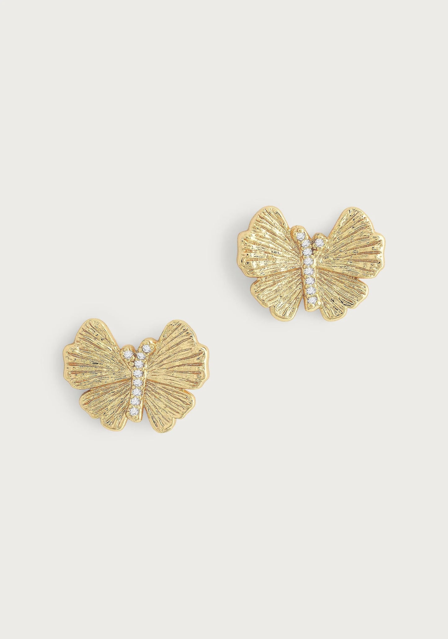 Butterfly Stud Gold Earrings - Bella Boutique
