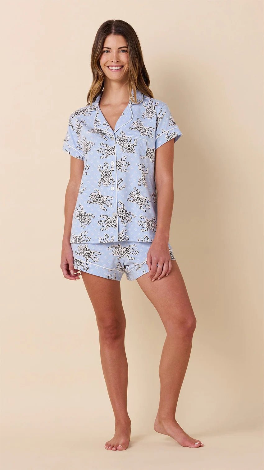 Bengal Blue Knit Pima Short Set - Bella Boutique