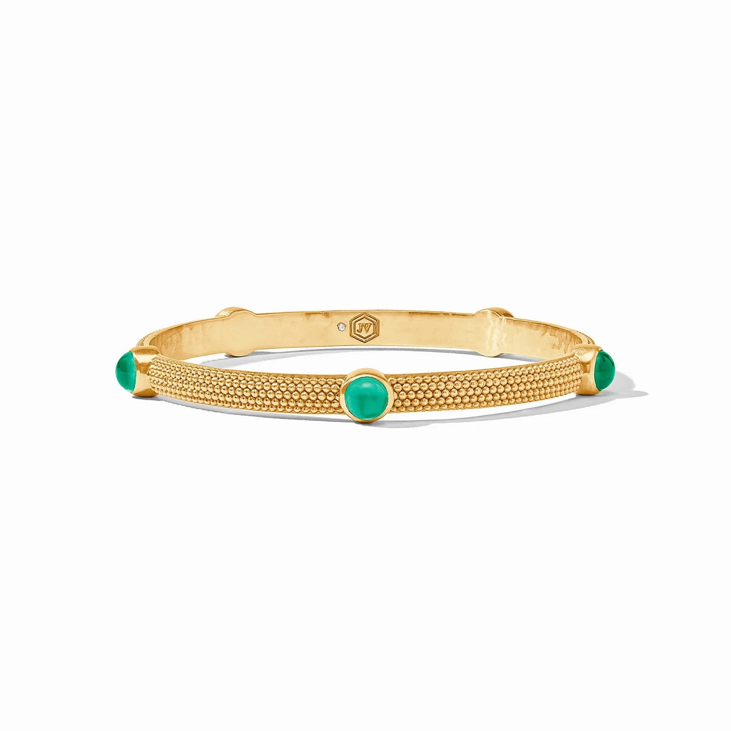 Cabochon Bangle Iridescent Emerald - Bella Boutique