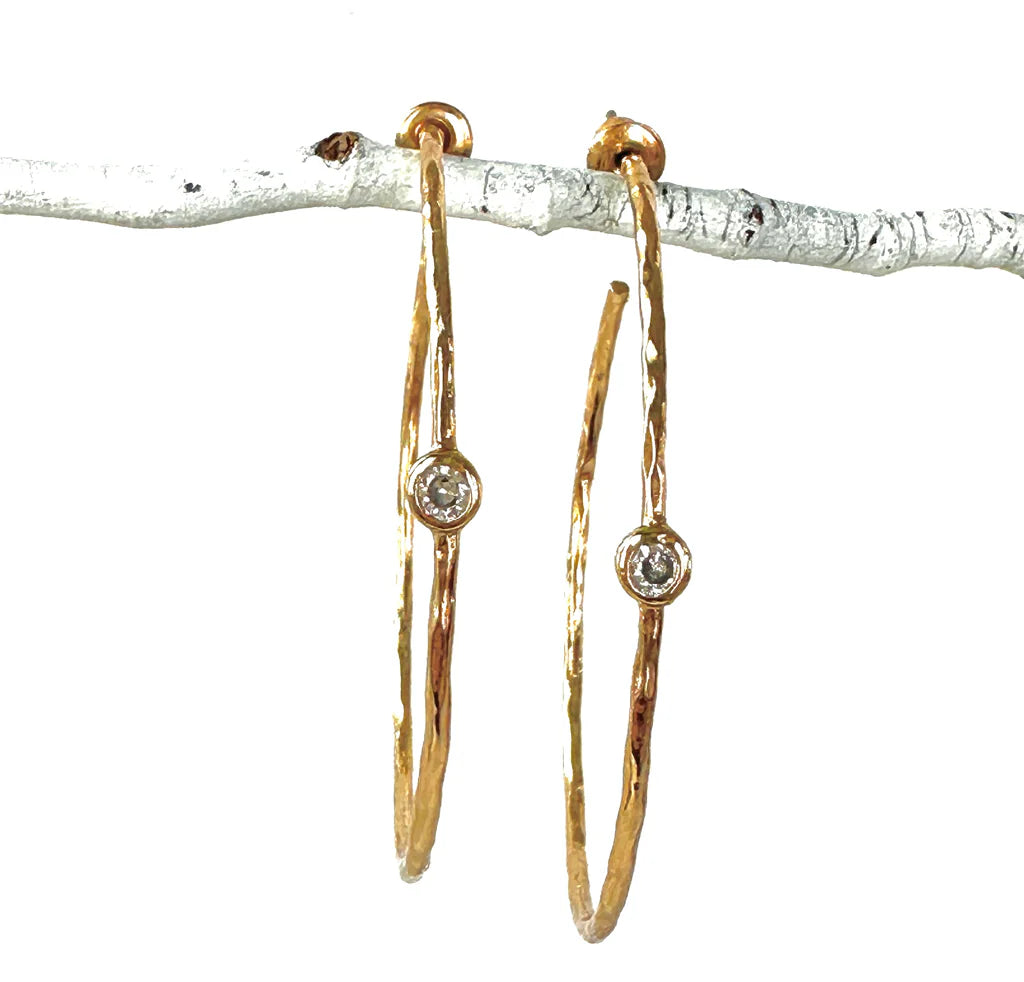 Gold CZ Hoops - Bella Boutique