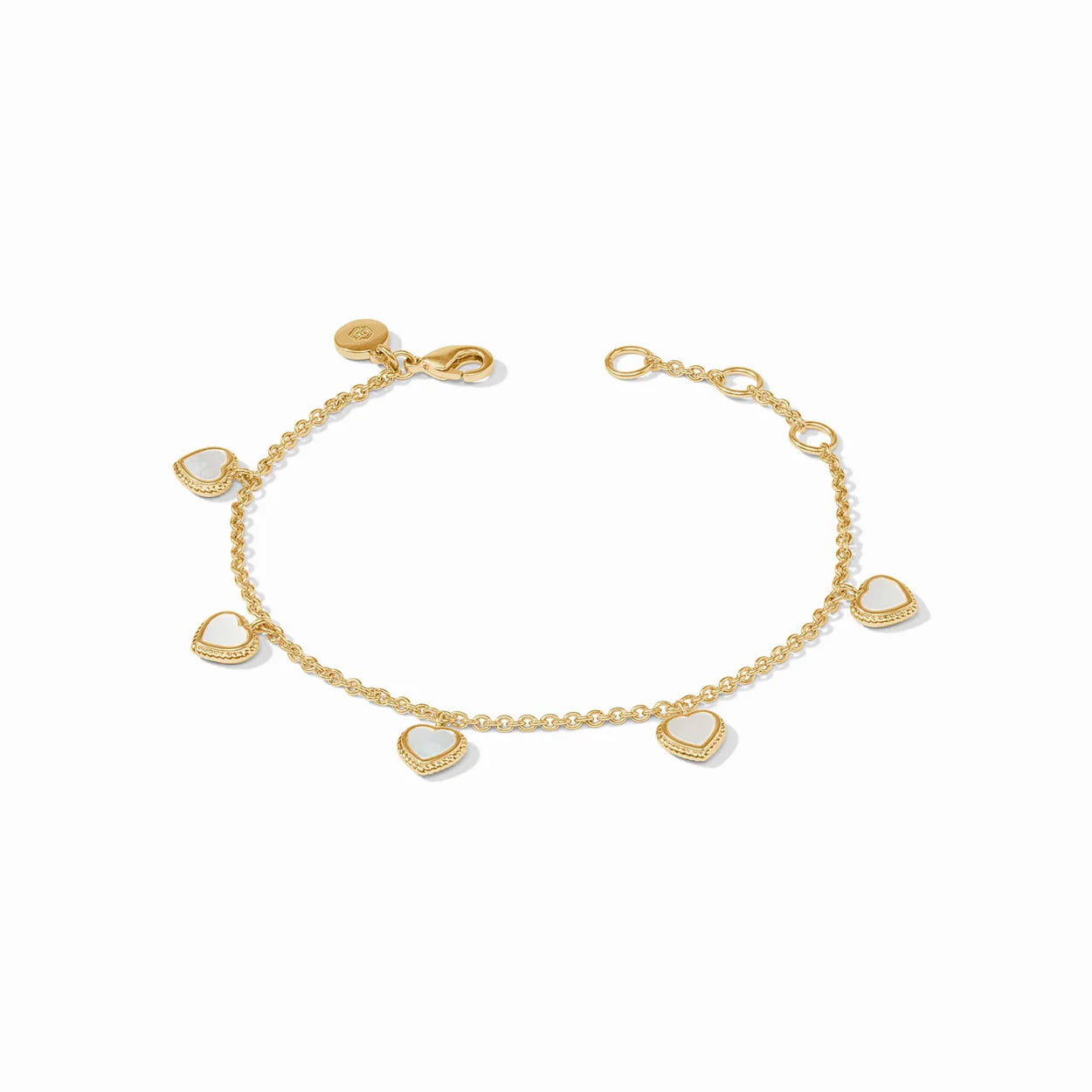 Heart Pearl Delicate Charm Bracelet Mother of Pearl - Bella Boutique