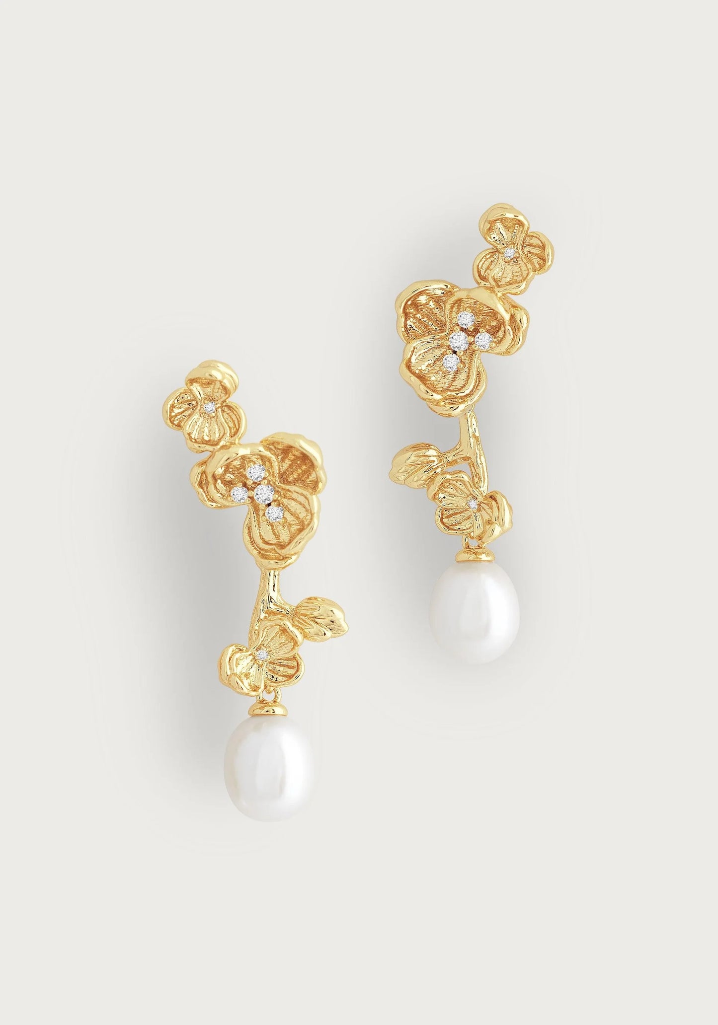 Orchid With Pearl Drop Earrings - Bella Boutique