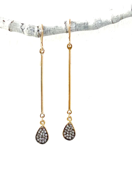 Pave teardop earrings
