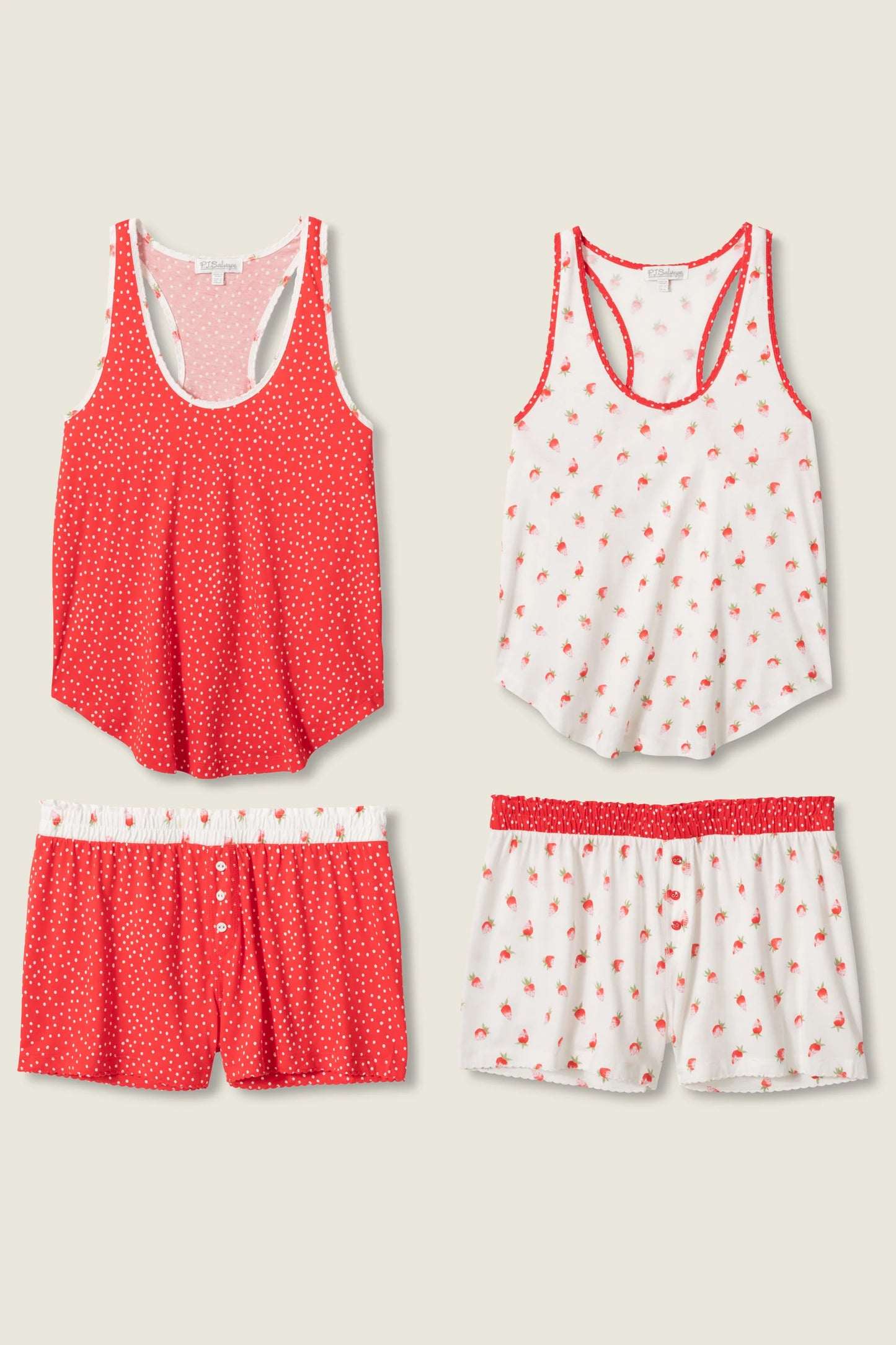 Mix and Match PJ Set Reds - Bella Boutique