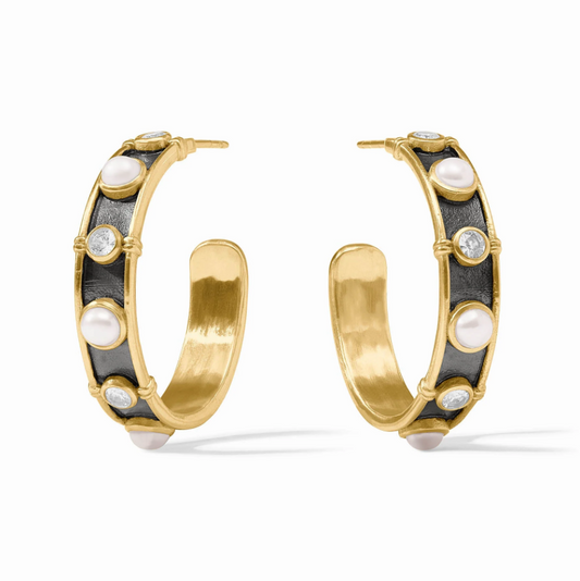 Tribeca Hoop Pearl - Bella Boutique