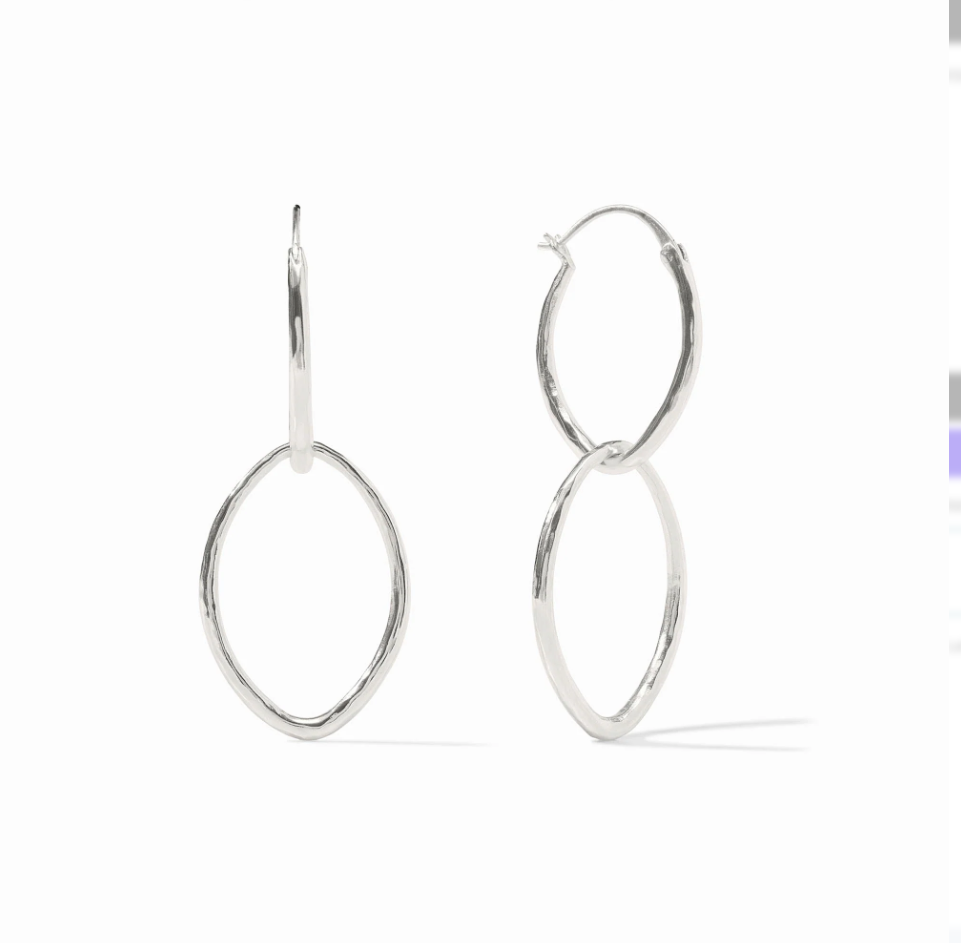 Fleur De Lis 2-in-1 Earrings Silver - Bella Boutique