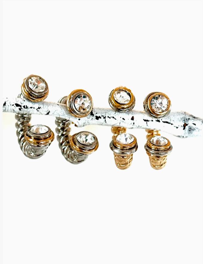 Silver Crystal Post Earrings - Bella Boutique