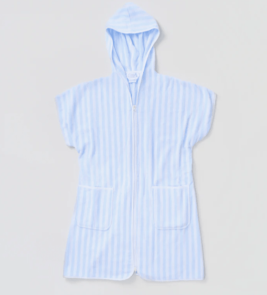 Weezie Adult Cover Up Blue White Stripe - Bella Boutique