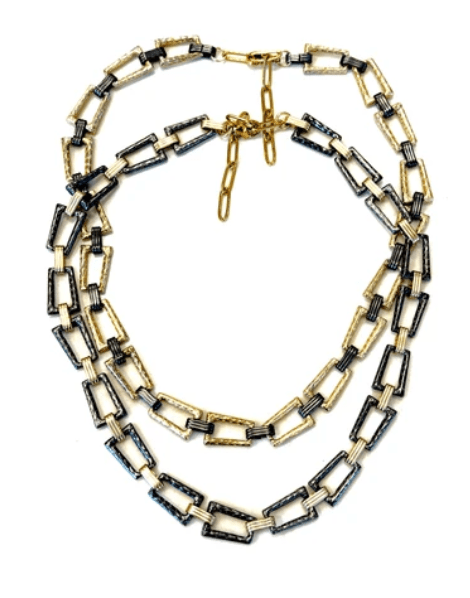 Gunmetal Gold Link Necklace - Bella Boutique