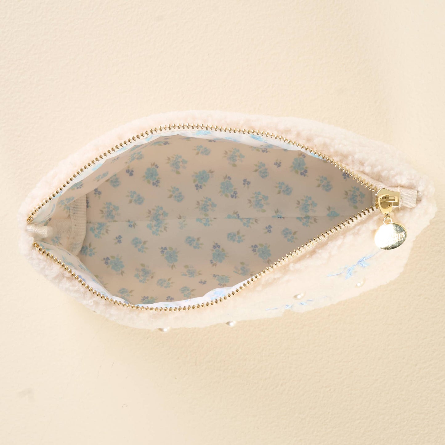 Teddy Pouch-Bows Blue - Bella Boutique