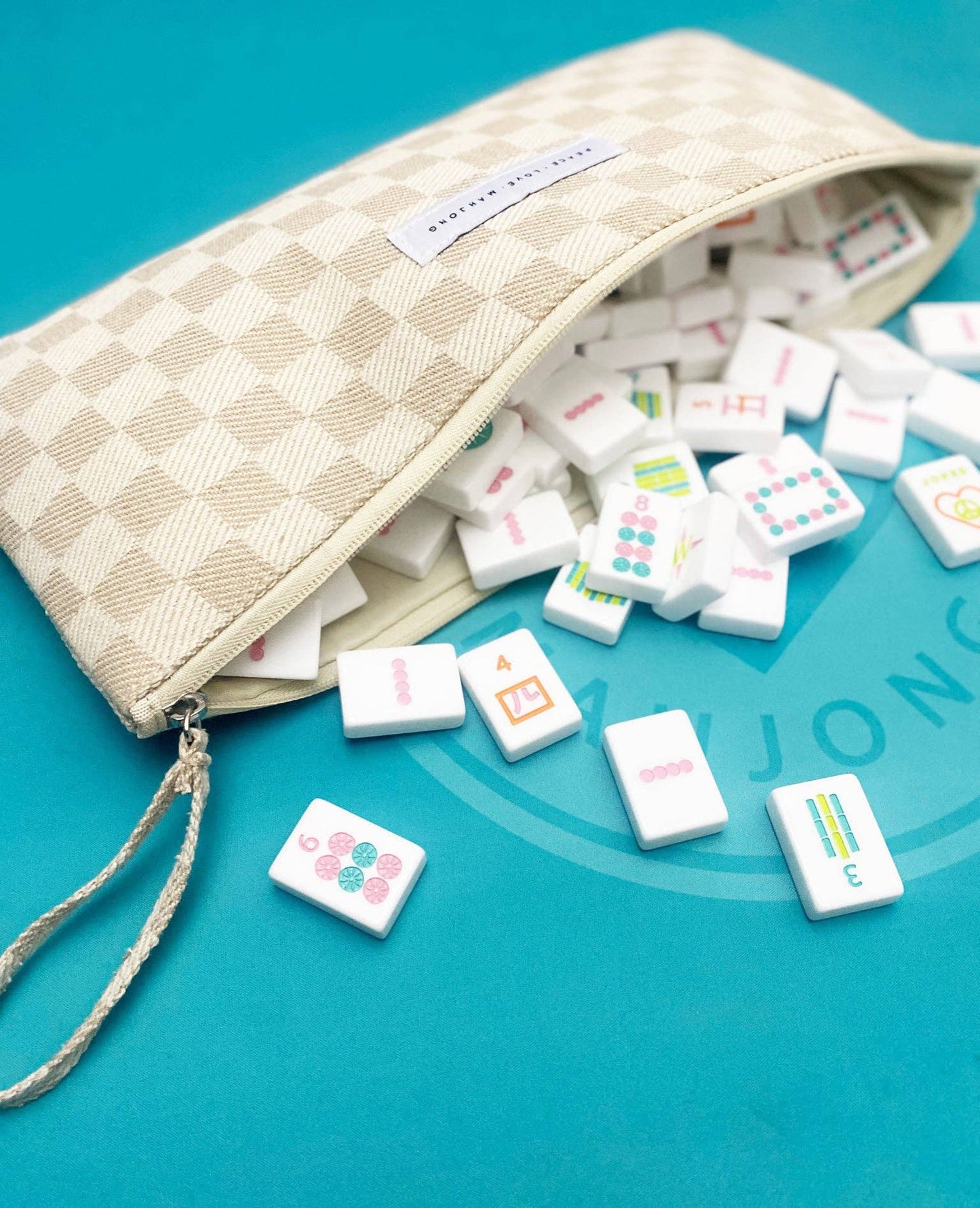 Checkered Tile Zipper Pouch - Bella Boutique