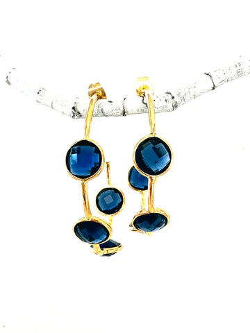 Blue Gold Hoops