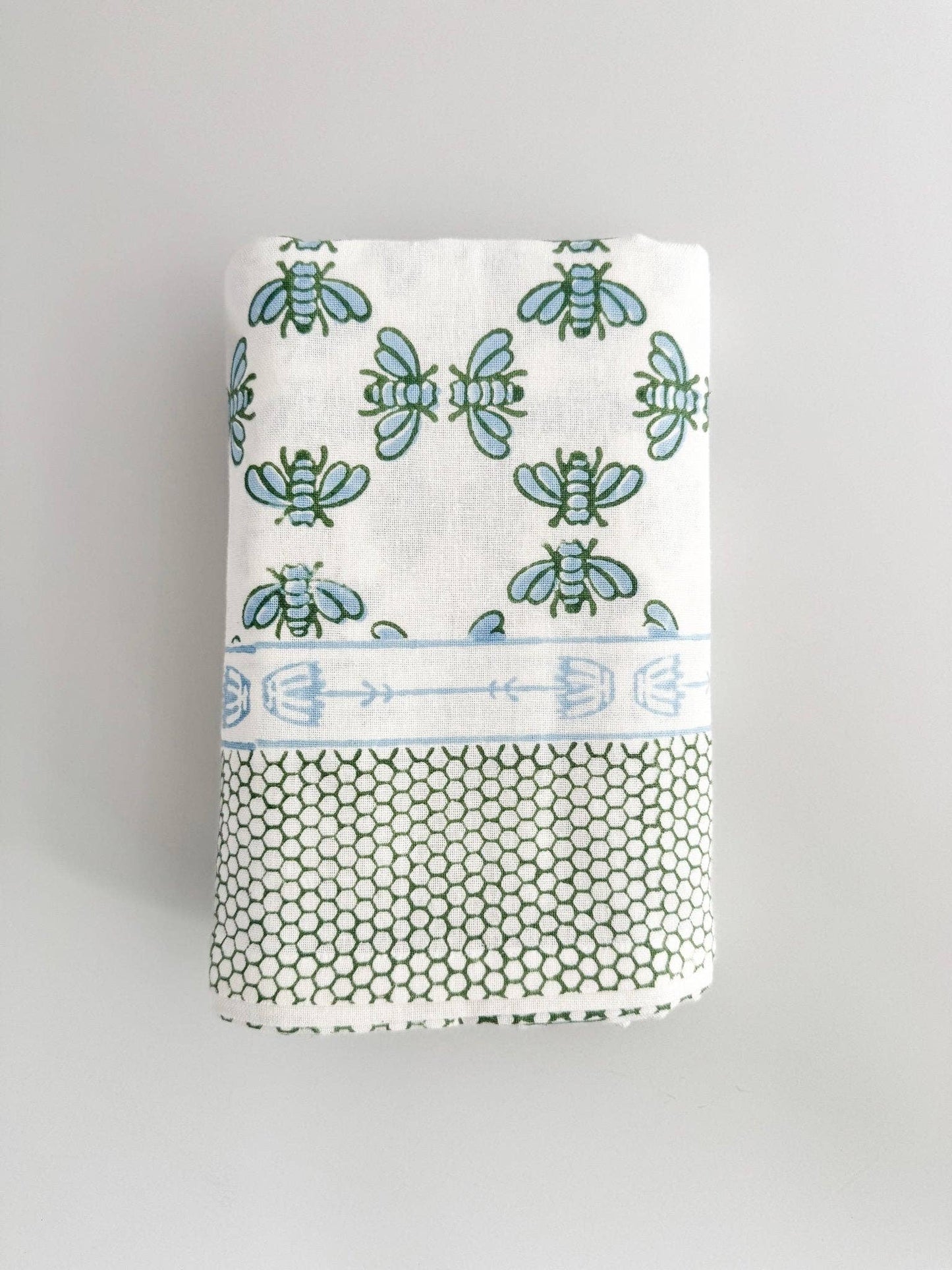 Table Throw - Honeybee - Uniform Blue & Sage - Bella Boutique
