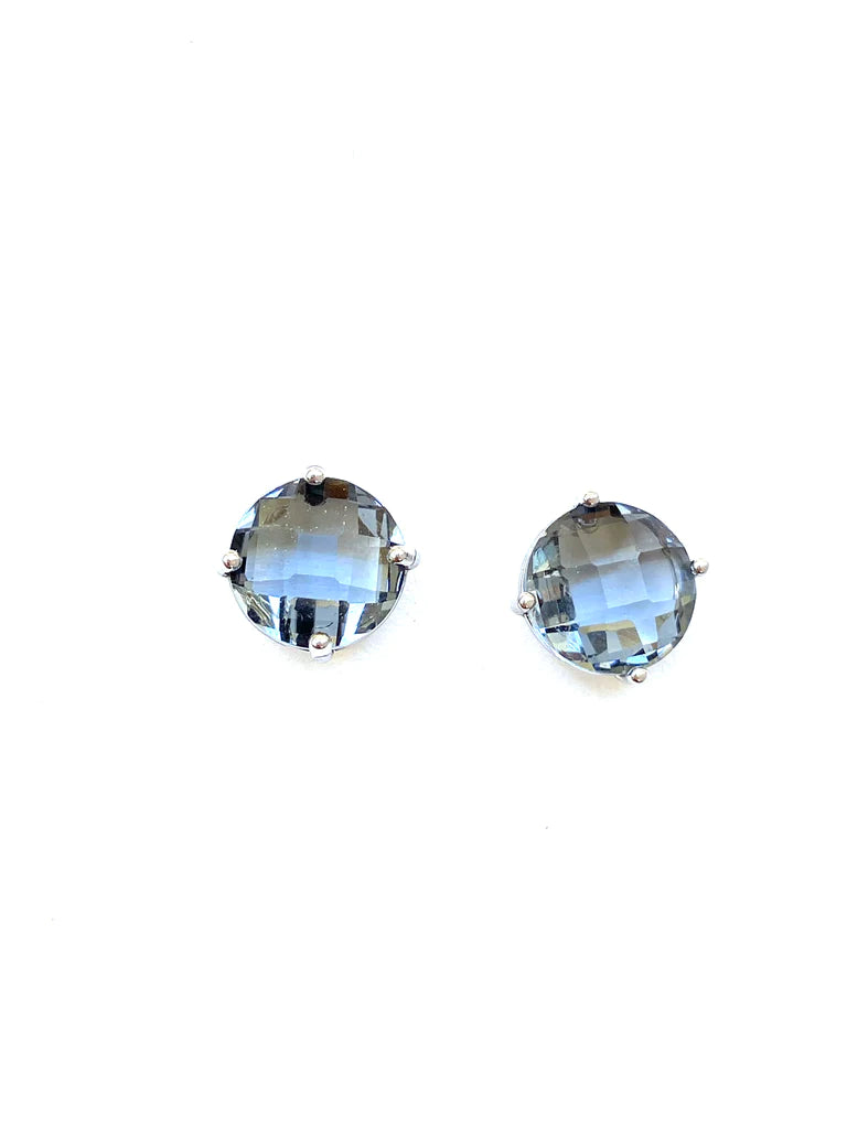 Pewter Crystal Nugget Earring