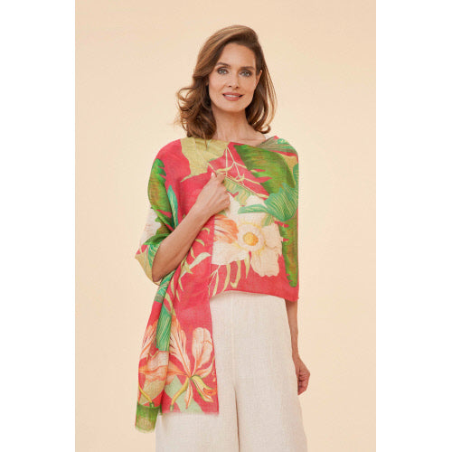 Delicate Tropical Scarf Linen